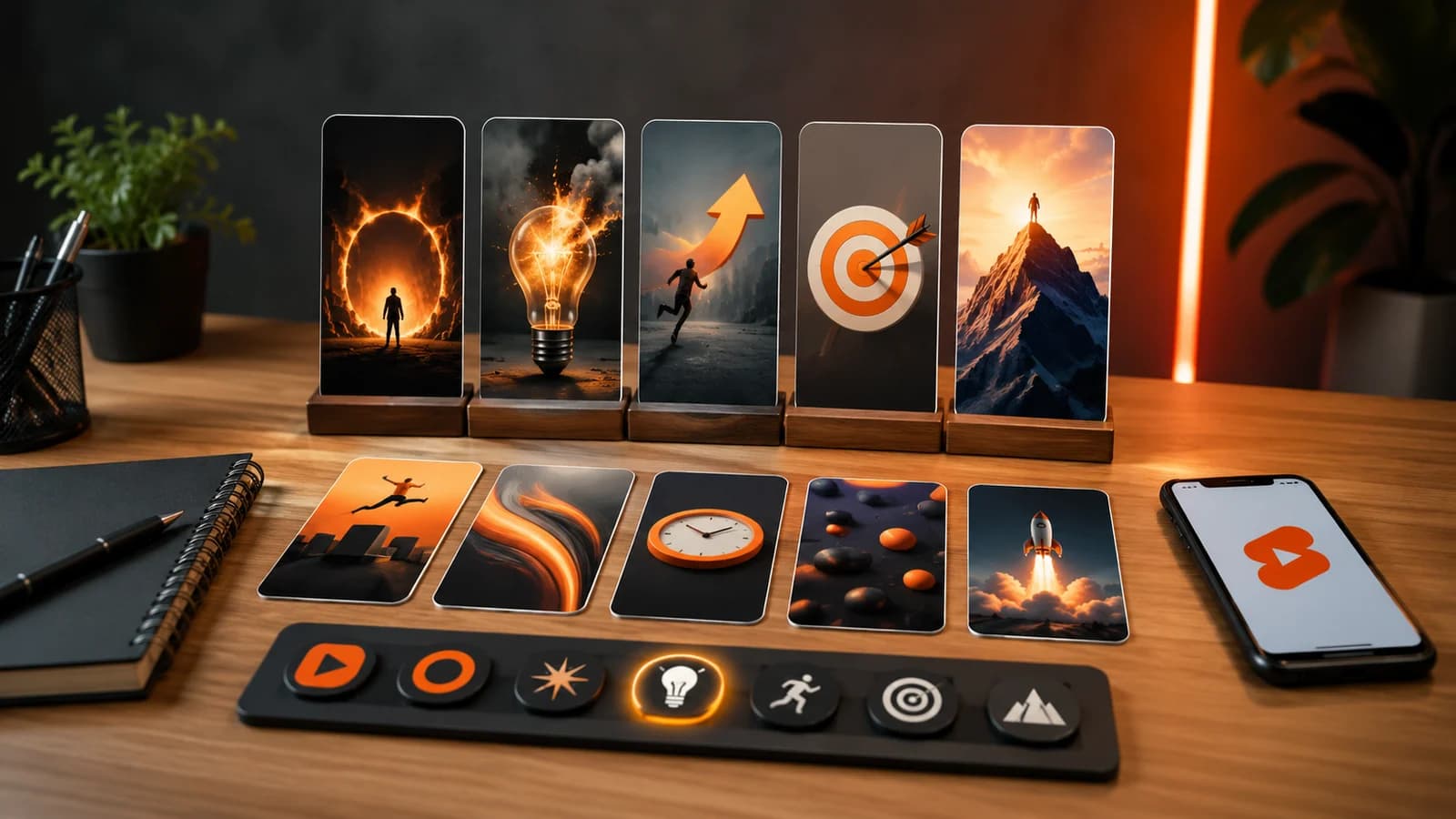 Shorts içerikleri içerikleri için AI thumbnail generator fikir panosu